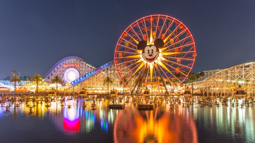 Anaheim, CA USA - August 22, 2015: Disneyland 60th aniversary at Cars Land.