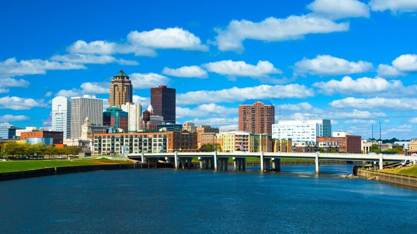 Downtown Des Moines skyline and Martin Luther King Jr. Downtown Des Moines skyline and Martin Luther King Jr.