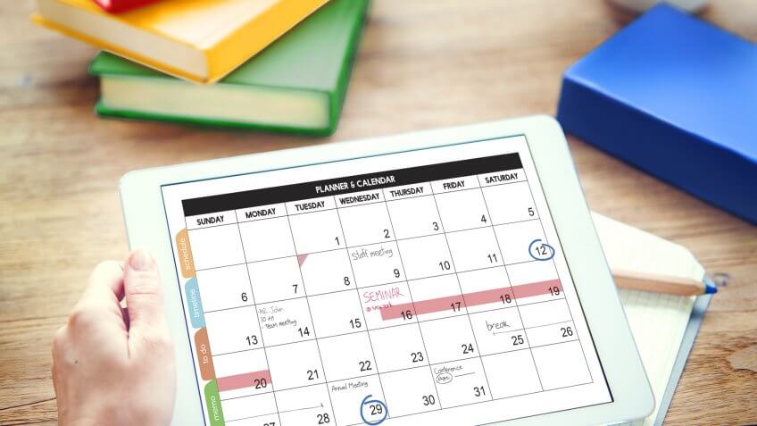 Marked calendar