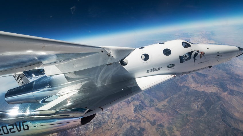 VMS Eve (Virgin Mother Ship) carries VSS Unity (Virgin Spaceship) for its first flight