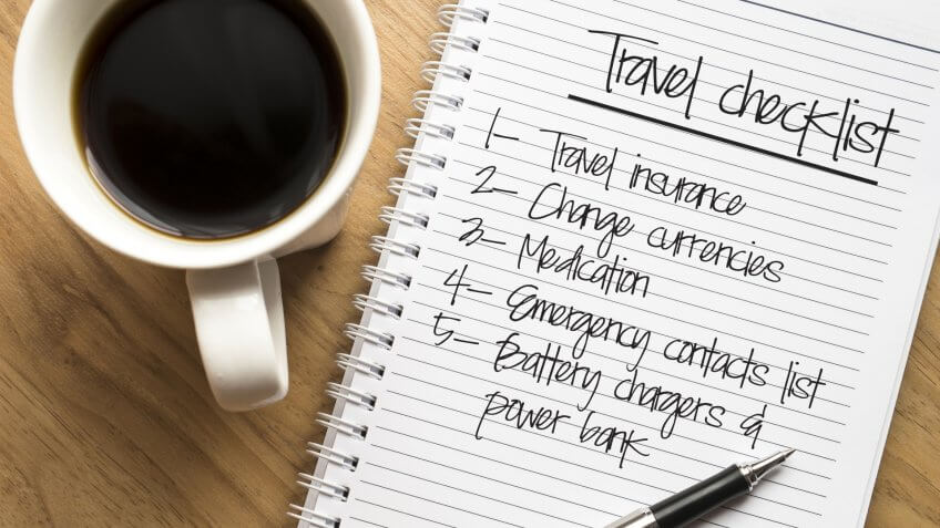 Travel checklist conceptual.