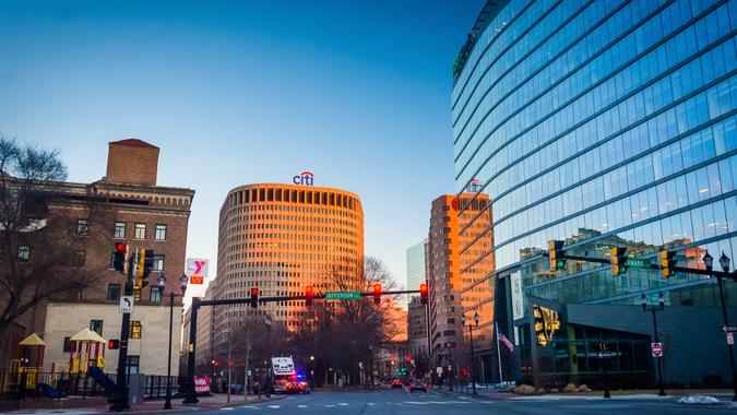 Street intersection in Wilmington Delaware