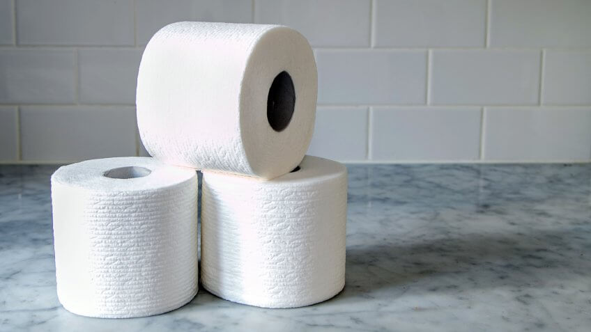 Rolls of toilet paper.