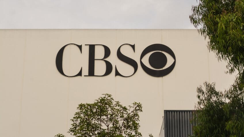LOS ANGELES, CALIFORNIA - OCTOBER 27, 2016: CBS logo on a building in Los Angeles, California.