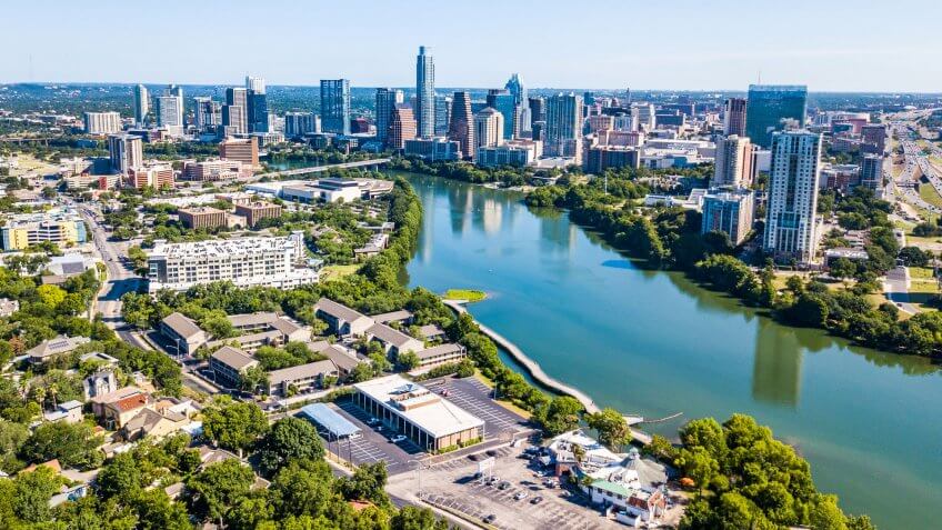 Austin Texas aerial view