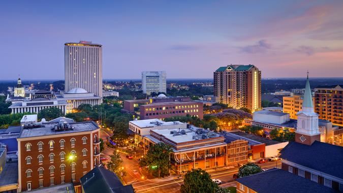 Tallahassee Florida dusk skyline