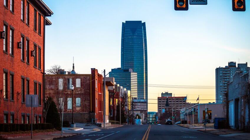 Oklahoma City, USA - Winter in the city, near downtown.