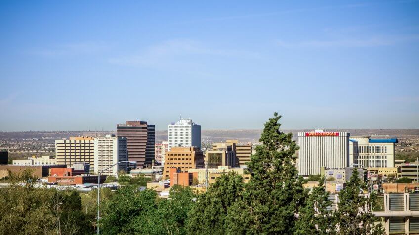 Albuquerque new mexico skyline of downtown.