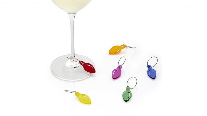 Christmas Light Wine Charms