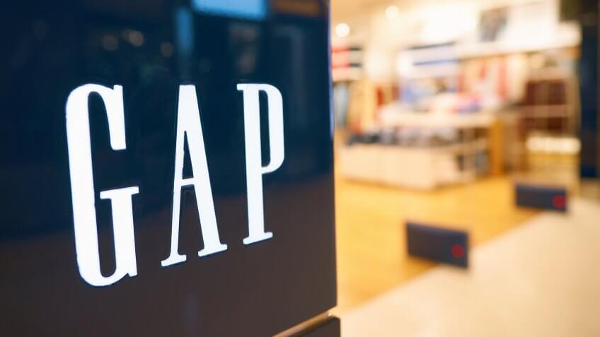 HONG KONG - CIRCA SEPTEMBER, 2016: close up shot of GAP sign in Hong Kong.