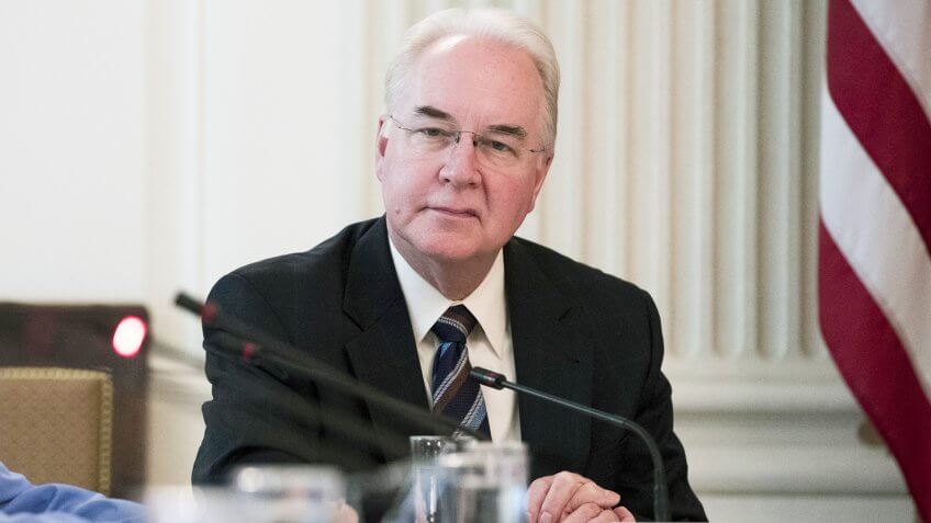 Mandatory Credit: Photo by AP/REX/Shutterstock (9097199a)Secretary of Health and Human Services Tom Price attends an opioid roundtable discussion in Washington, .