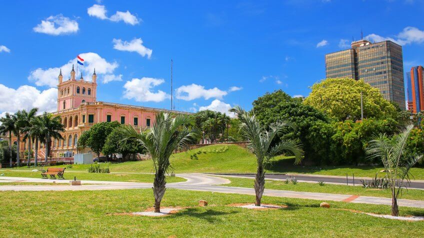Paraguay river promenade in Asuncion, Paraguay.