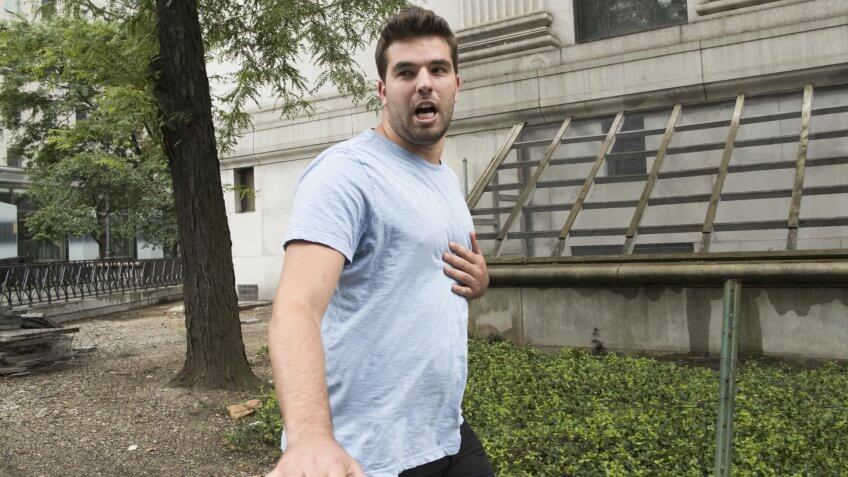Mandatory Credit: Photo by AP/REX/Shutterstock (8887165a)Billy McFarland leaves federal court after his arraignment in New York on .