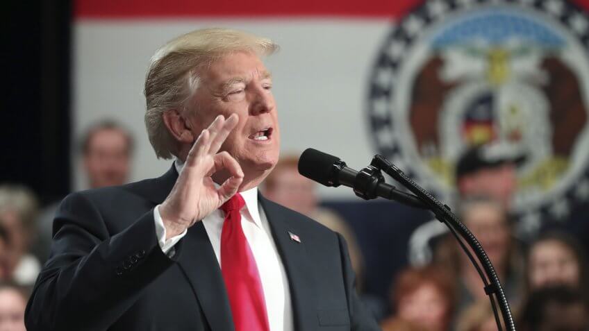President Donald Trump speaks about tax reform at the St.