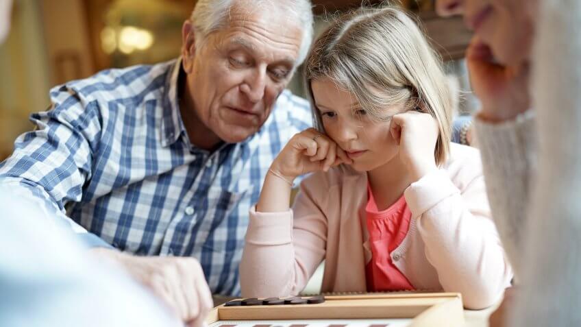 senior with grandkid