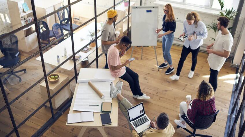 informal presentation in an office