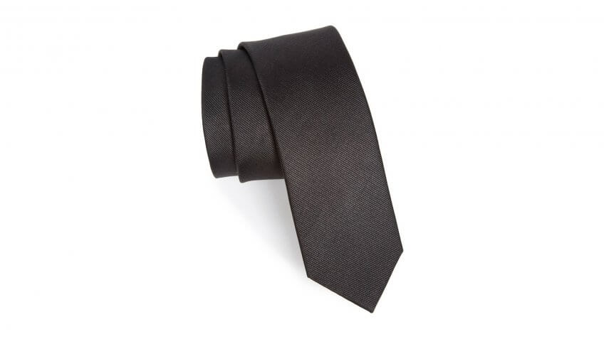 Tie-Bar-Solid-Silk-Tie
