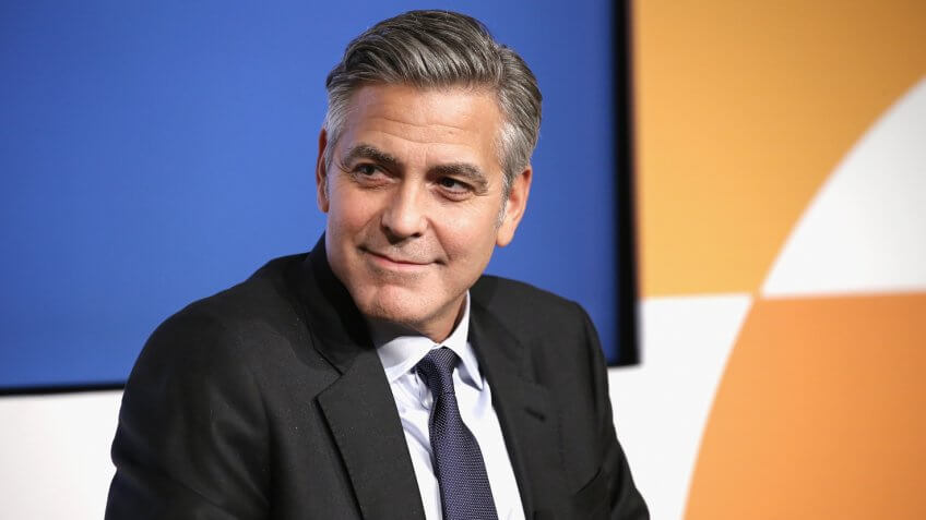 NEW YORK, NY - MARCH 10: Actor George Clooney speaks onstage at The 100 LIVES initiative, to express gratitude to the individuals and institutions whose heroic actions saved Armenian lives during the Genocide 100 years ago, on March 10, 2015 in New York City.