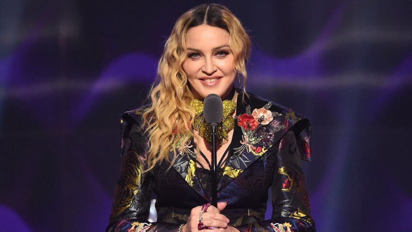 NEW YORK, NY - DECEMBER 09: Madonna speaks on stage at the Billboard Women in Music 2016 event on December 9, 2016 in New York City.