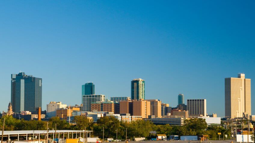 Fort Worth Downtown skyline view