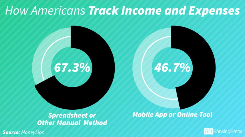 Most Americans track income and expenses manually infographic