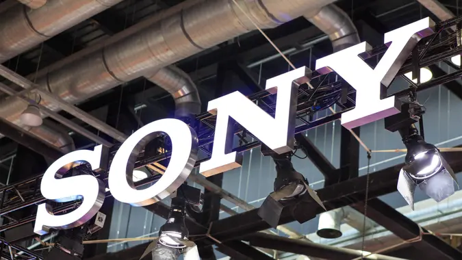 BEIJING, CHINA - APRIL 24, 2016: Sony sign; Sony is a Japanese multinational conglomerate corporation founded in 1946 that serves worldwide in diversified business.