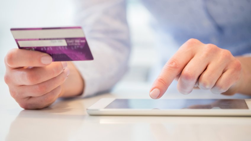 credit card, payment, tablet