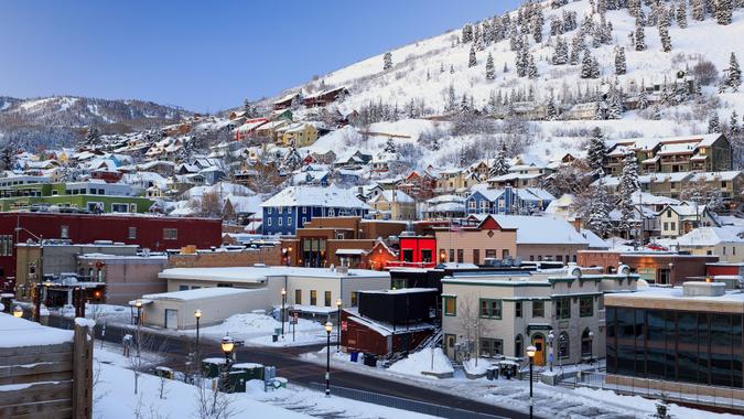 Winter in Park City, Utah, USA.