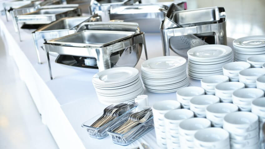 catering, plates, trays
