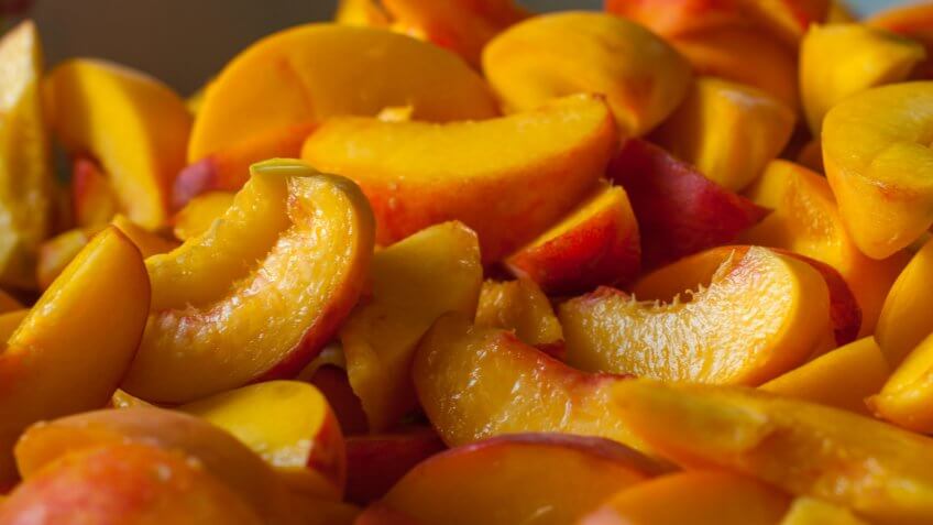 Ripe peach slices