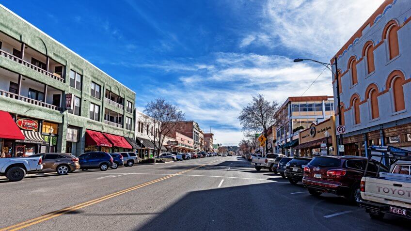 Prescott Arizona 2018-02-03: Cortez Street downtown Prescott Arizona.