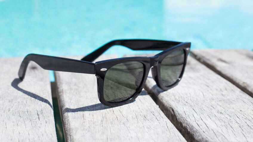 Sunglasses by the pool