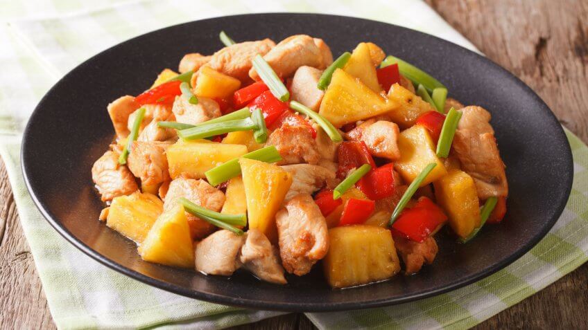 Food, Meal, pineapple chicken