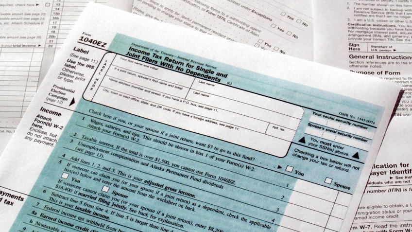 Range of various blank USA tax forms.