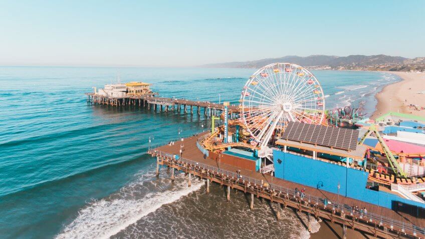 CALIFORNIA, Santa Monica, Santa Monica Pier, beachside