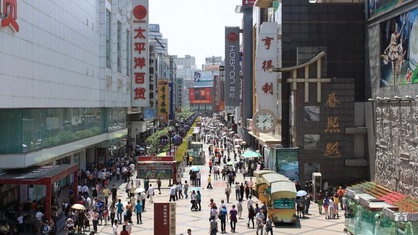Chunxi Road, Chengdu, China.