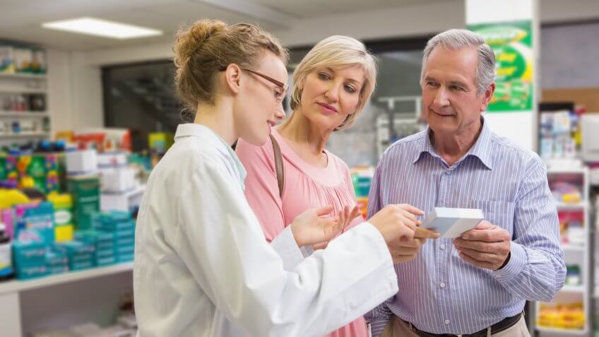 10936, Doctor, Drugs, Horizontal, Pharmacy, Seniors, pharmacist-helping-senior-couple-medicine