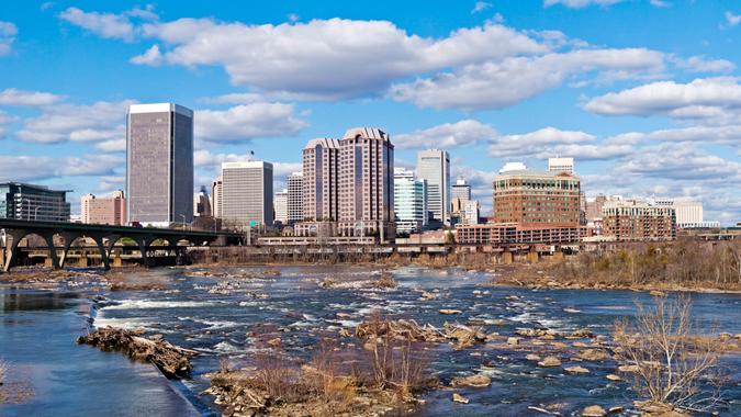 Downtown Richmond, Virginia On A Sunny Winter Day.