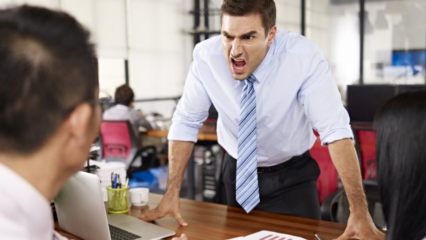 angry business man yelling