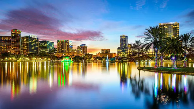 Orlando Florida at dusk
