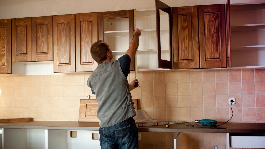 wood kitchen cabinets installation