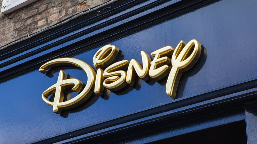 YORK, UK - AUGUST 26TH 2015: The sign for a Disney retail store in York, on 26th August 2015.