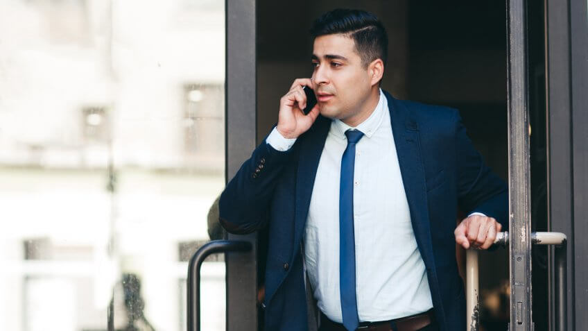 Dynamic businessman and active lifestyle.