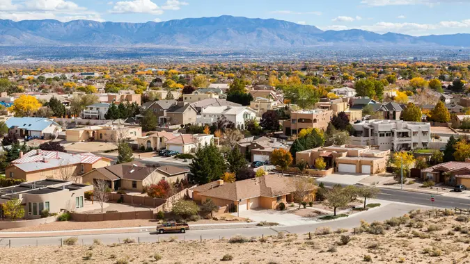 Albuquerque residential suburbs, New Mexico.