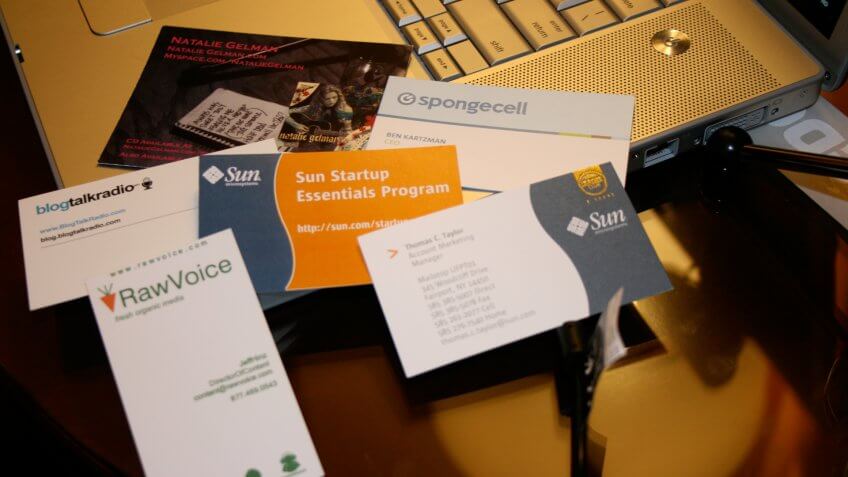 business cards, networking