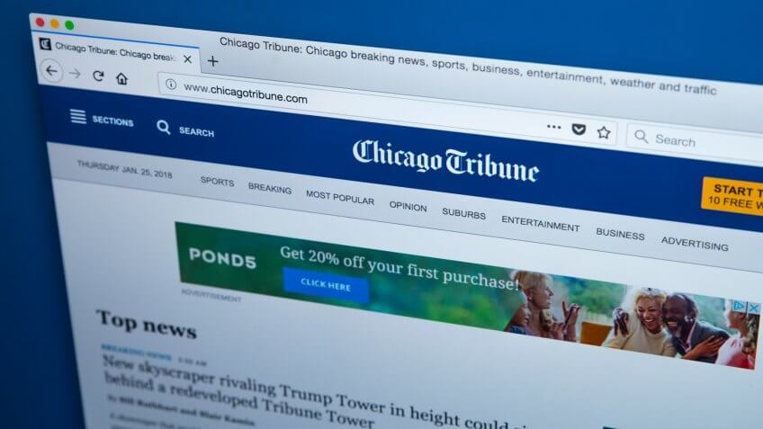 Chicago Tribune website owned by Tribune Online Publishing