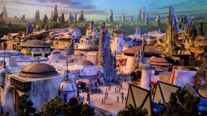 STAR WARS-THEMED LAND MODEL AT D23 EXPO — The epic, fully detailed model of the Star Wars-themed lands under development at Disneyland park in Anaheim, Calif.