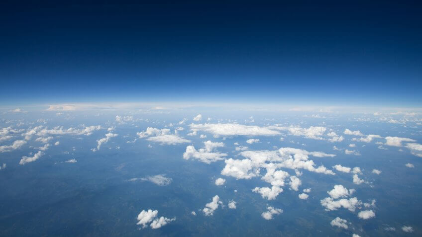 High altitude view of the slight curvature to the earth.