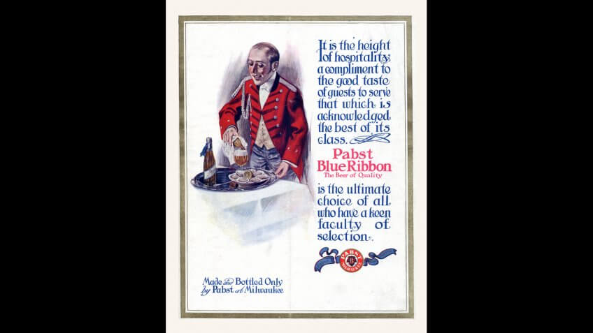 Pabst Blue Ribbon is the most famous product of the Pabst Brewing Company.