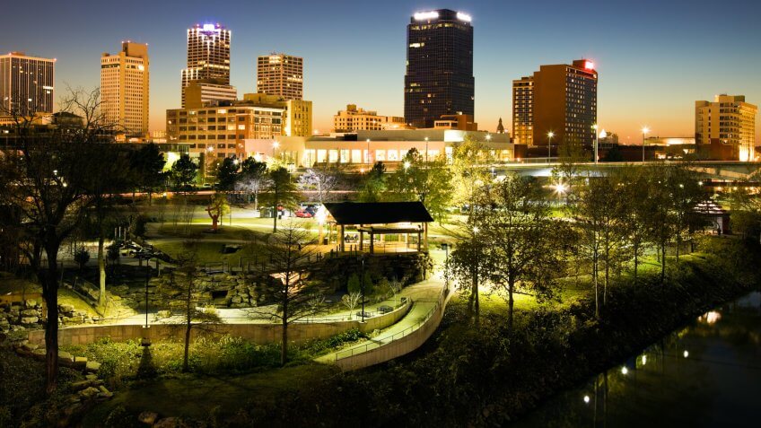 Night in Little Rock, Arkansas.